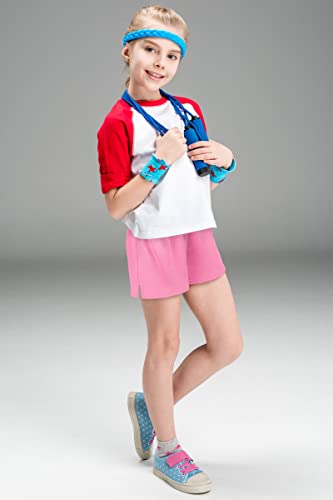 Resinta Pacote com 4 shorts atléticos de malha para meninas shorts ativos de verão para meninas shor