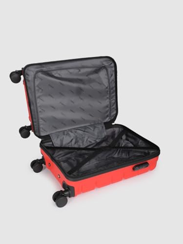 Image of Teakwood 55 CM Unisex Trolley Bag for Travel, Hard Cabin Trolley Large Travel Suitcase Bag, Lock System 360 Degree 8 Rotating Wheels (55 CM, RED)