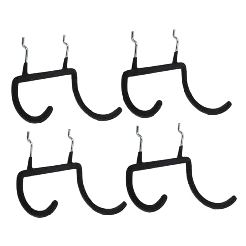 MUCKLILY Heavy Duty Pegboard Hook Set 4pcs Drill Hangers Utility Hooks Angled Ends for Secure Fit Space Saver