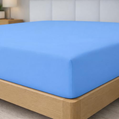 Degrees Home Collection - Drap-Housse 90x190 cm en Microfibre Douce – pour Matelas Jusqu’à 33 cm – Certifié Oeko-TEX – Bleu