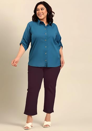 Image of Fashion Plus PlointTrandy Textured Trousers for Women | Women Loose Fit Trousers | Women's High-Waisted Pant | Women Trousers Pants | Korean