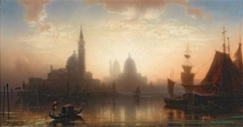 Tableau Toile Gondolier lumière du soir Karl Heilmayer pour une ambiance sereine