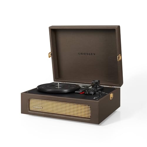 Crosley CR8017B-CO Voyager Vintage Portable Vinyl Record Player Turntable with Bluetooth in/Out and Built-in Speakers, Cocoa - Les Beatles, Paul McCartney, John Lennon, RIngo Starr, George Harrison Crosley CR8017B-CO Voyager Vintage Portable Vinyl Record Player Turntable with Bluetooth in/Out and Built-in Speakers, Cocoa – Image 5
