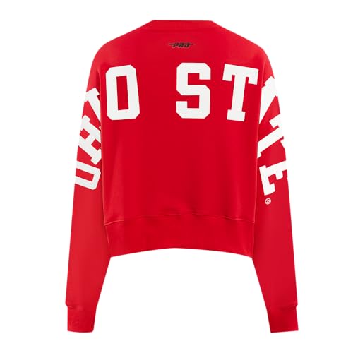Pro Standard Womens College Ohio State University Wingspan Crewneck Sweatshirt Red S