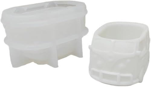 Molde de resina, moldes de silicona para macetas, molde de hormigón en forma de autobús 3D, moldes para jarrón de flores, molde de cemento, material