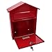 AB Tools Letter Post Mail Box Metal Red Wall Door Gate Fence Garden House Lockable