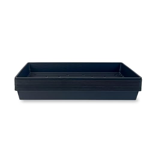 10 Plant Growing Trays (No Drain Holes) - 20" x 10" - Perfect Garden Seed Starter Grow Trays: for Seedlings, Indoor Gardening, Growing Microgreens, Wheatgrass & More - Soil or Hydroponic