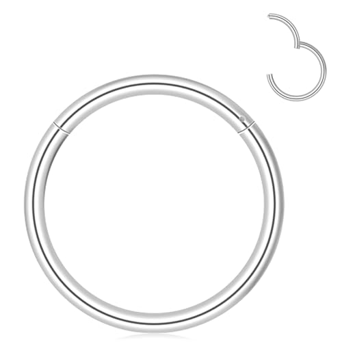 Yolev 2 Stück Nasenpiercing Ring 316L Chirurgenstahl Septum Piercing Ohrringe 1mm Edelstahl Knorpel Ohrringe Silber Spirale Nasenring Piercing Schmuck