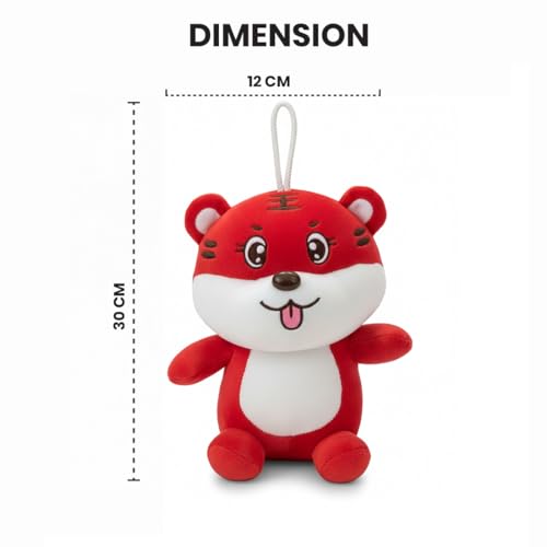 Image of Cute Red Cartoon Soft Toy for Kids - Ultra Soft Plush Doll | Adorable Stuffed Character Toy for Boys & Girls