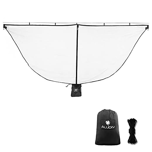 Alucky Hammock Net Camping Mosquito Net, No See Ums & Repels Insect, Polyester Netting for 360 Degree Protection, Double Sided Zipper for Easy Access Fits for All Camping Hammocks(Black