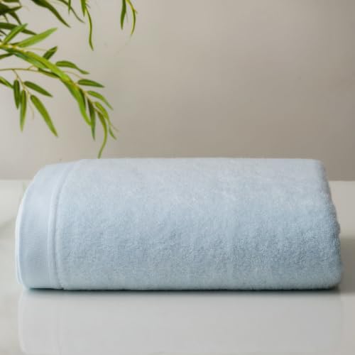 Image of Spread Spain Bamboo Hand Towel, Ultra Soft, Absorbent & Quick Dry, 360 GSM, Towel for Daily use, Gym, Pool, Travel, Sports and Yoga, 40cms x 60cms, Pack of 1 (Sky Blue)