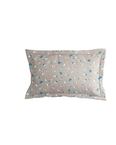 Image of RD TREND Presents Luxurious Glace Cotton Super Soft 210 TC 360 Elastic Fitted Bedsheets Single Bed Size (72 x 48 x 8 Inch) with 1 Pillow Cover Size (28 x18), Color- Beige, Floral