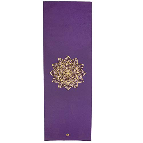 Tapete de yoga pvc premium ecológico Rishikesh estampa Mandala dourada, antiderrapante, Yoga Mat com