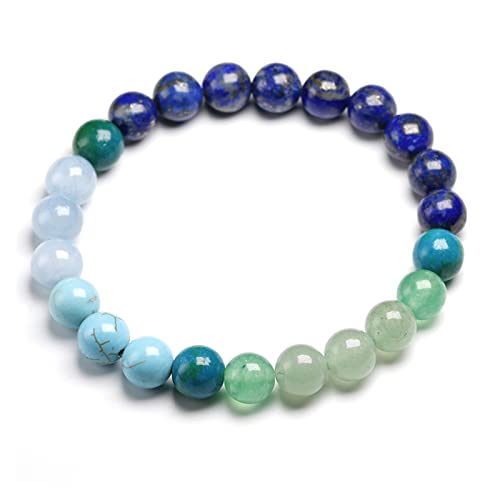 Yinyimei Mineral Edelsteine Natürliche Lapislazuli Steinschmuck Sets Tigerauge, 108 Perlen Halskette Phoenix Stein mit Chalcedony Armband Frauen Männer Handmade (Metal Color : Bracelet) Cover