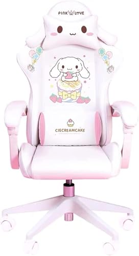 Gaming Chair Adults Gaming Chair Girls Cute Computer Leather Armchair Office Home Swivel Lifting Adjustable Chair