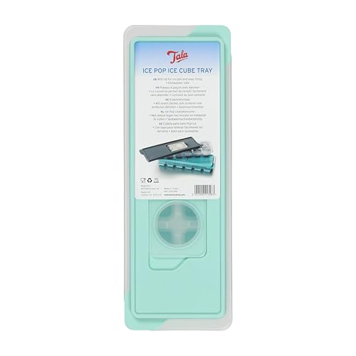 Tala Vassoio per cubetti di ghiaccio estraibile con coperchio rimovibile senza fuoriuscite, rilascio rapido e facile con base in silicone che si rilascia con facilitĂ , forma tradizionale a cubetti di