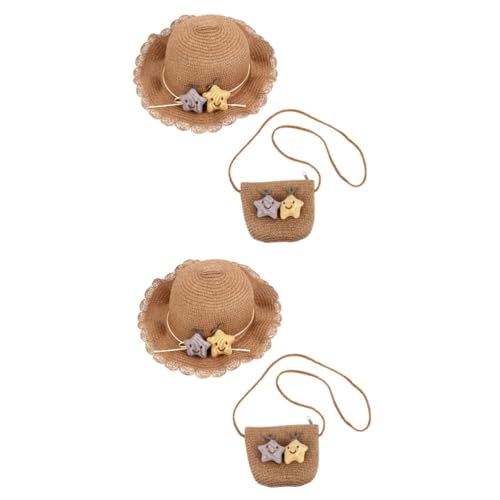 Sombrero de verano tipo bucket hat de paja caqui con diseño de balde pequeño transpirable