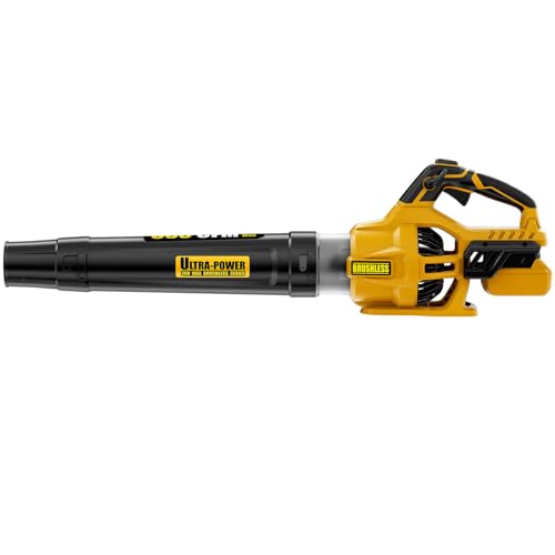 Neareen Cordless Leaf Blower, 600 CFM/125 MPH Turbo Boost Compatible with Dewalt 20V Max Battery, Brushless Motor, Variable Trigger and Speed Lock, Ergonomic 3.5LBS for Driveway & Yard, Tool Only