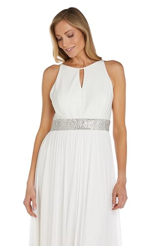 Image of Halter Maxi Dress W /Rhinestone Waist & Flowing Car Wash Skirt