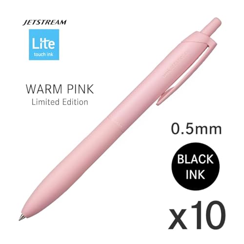 Caneta esferográfica Uni Jetstream única, equipada com tinta Lite Touch de 0,5 mm (preta), edição li