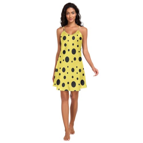 Chemise de nuit en soie jaune pour vos soirées d'été et vos moments de détente absolus