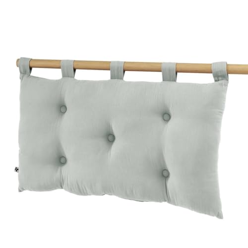 AltoBuy OUREA - Coussin de Tête de Lit avec Passants 50x80cm Gaze de Coton Eucalyptus