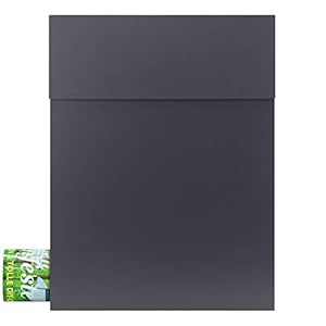 Designbrievenbus antraciet (RAL 7016) MOCAVI Box 500 brievenbus met krantenvak hoogwaardig, weerbestendig, moderne…