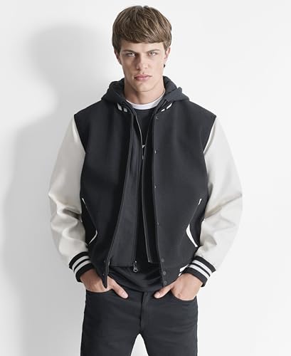 DKNY Men's Water Resistant Hooded Fashion Bomber Jacket2