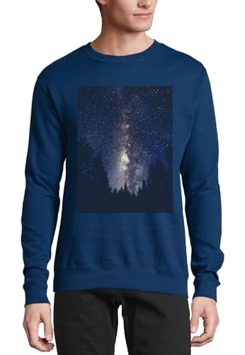 Pull bleu marine Milky Way Galaxy Art fini les vêtements ternes avec ce coton S