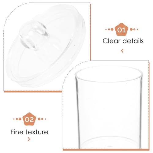 Botes de almacenamiento acrílico transparentes en pack de 2 unidades con tapas herméticas 4