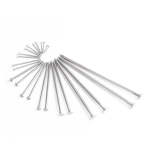 Clavos pequeños redondos de acero inoxidable 304 BUUV con longitud alargada 0.5 pulgadas, 20 piezas y set de clavos miniatura 4