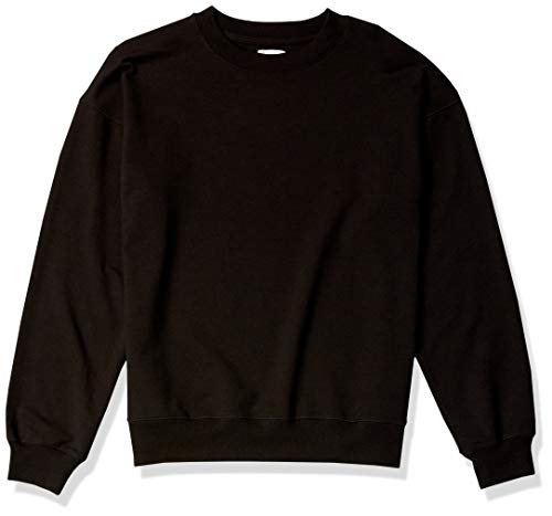 The Drop Women's Margot Loose Long Sleeve Crewneck Drop Shoulder Sweatshirt, Black, S #TOP5