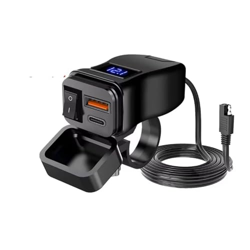 Double Prise USB Moto Guidon 12V Étanche Navigation GPS PD QC3.0