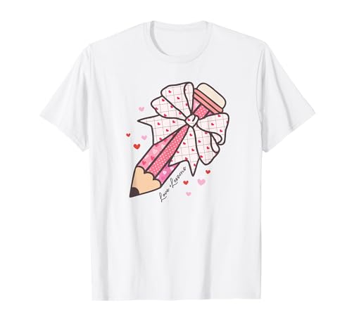 Enseñe el amor inspira, Día de San Valentín del profesor femenino rosa Camiseta