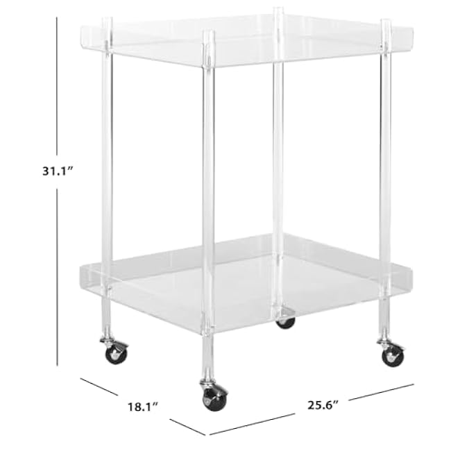 SAFAVIEH Home Collection Healy White Kitchen Cart, Clear-Kp4gNL9i