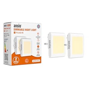 ANSIO Night Light Plug in Wall, 2 P...