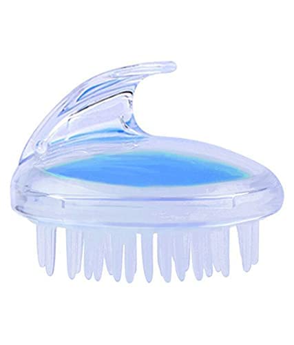 Alexvyan Blue Hair Scalp Massager Shampoo Brush for Scalp Care Deep Hair Cleaning Transparent Soft Silicone Shower Comb for Women, Men & Kids, Healthy Hair Growth Dry Scalp Dandruff, Thick/thin Hair