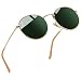 Joopin-Men Retro Brand Polarized Sunglasses Women Vintage Round Sunglasses (Dark Green, Simple package)