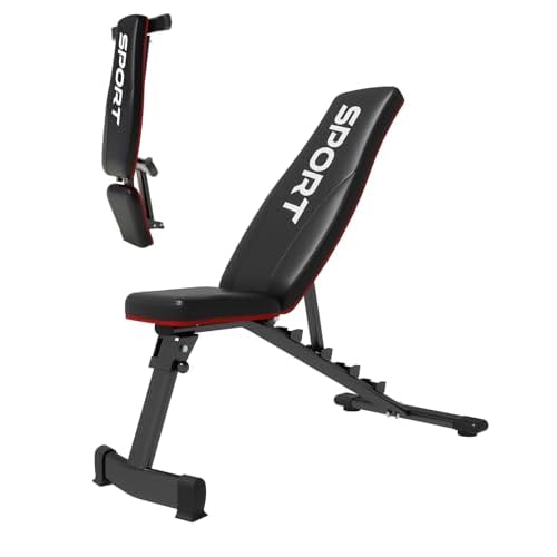 Adjustable Weight Bench for Home Gym, Foldable Workout Bench with 5 Backrests, 660LBS Stable Incline Decline Bench for Full Body Workout, 2 Sec Fast F