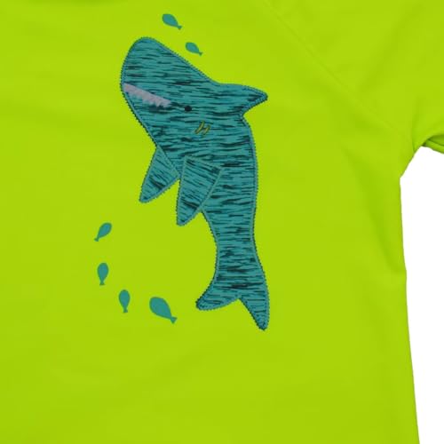 Image of Kids Short Sleeve Sunsuit Swimwear Boys Two Piece Rash-Guard-Sets Dinosaur Pattern