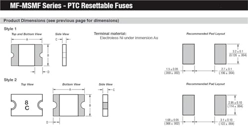 Fusible réarmable PTC 1812 CMS protège vos circuits des courts-circuits 8V - 4