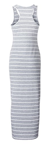 Image of Roselux Women Sleeveless Scoop Neck Striped Maxi Sundresses Loose Racerback Long Dress
