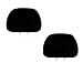Solid Black Universal Pu Leather with Foam Support and Lycra Backing 10x10x3 Headrest Covers for Cars Set of 2