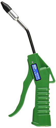 Mountain 9304 4 Variable Flow Blow Gun with Removable Rubber Tip for Garages, Repair Shops and DIY, Comfortable Lever Control, Insulated Handle, High Impact Plastic Body, Angled Nozzle, Green