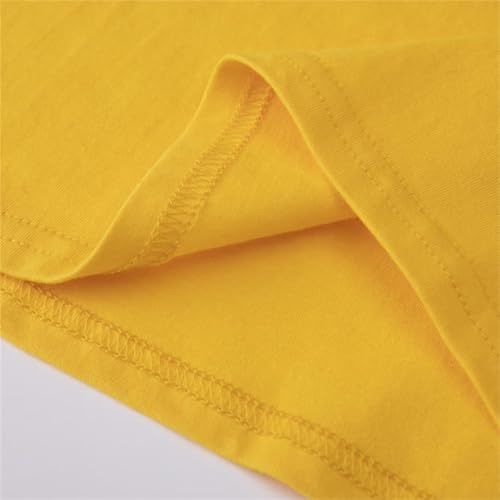 Girls Soft Cotton Short Sleeve Tee Tops Kids Girls Trendy Heart Graphic T-Shirts Loose Fit Comfy (Yellow, 6-8 Years)4