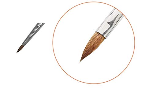 JARGOD 1pcs 100% Kolinsky Sable Acrylic Nails Round Nail Art Brush (size 2)