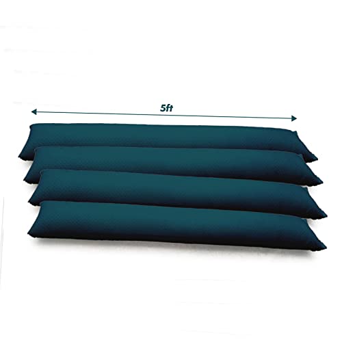 Flibyt 5FT Water Activated Flood Barriers for Home Door, Sandless Sand Bags for Anti Flood Control, Alternative Sandbag for Rain Protection, Absorbent Prevention for Garage & Basement (4-Pack)