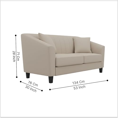 Image of Avion Natalia 3+2 Seater Sofa Set with Ottoman for Living Room Beige | Modern 6 Person Sofas Furniture | Fabric Sofa Set 6 Seater Couch for Guests Room Festival Gifts