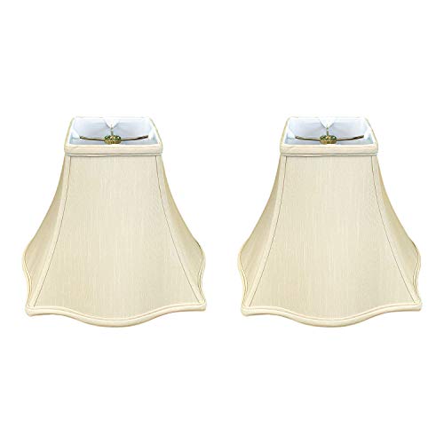Image of Royal Designs, Inc. Regal Series Fancy Square Bell Lamp Shade, 4 x 10 x 8.5, Beige, Pack of 2