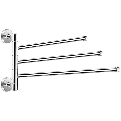 Yizhet Towel Bar 3 Schwing Armen Handtuchhalter 180°Drehung Rostfreie Handtuchstange Wandmontage Schwenkbarer Handtuchstände, Badezimmer Cover
